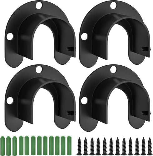 Aopin Closet Pole Sockets Wardrobe Rod Bracket Flange Kit with Matte Black Finish 25mm / 1" Heavy Duty Closet Rod End Supports Flange Rod Holder B...