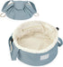 Barrel Drawstring Makeup Bag Large Cosmetic Bag Make up Bags Toiletry Organizer for Women (Greyish Blue) (Patent Pending)...