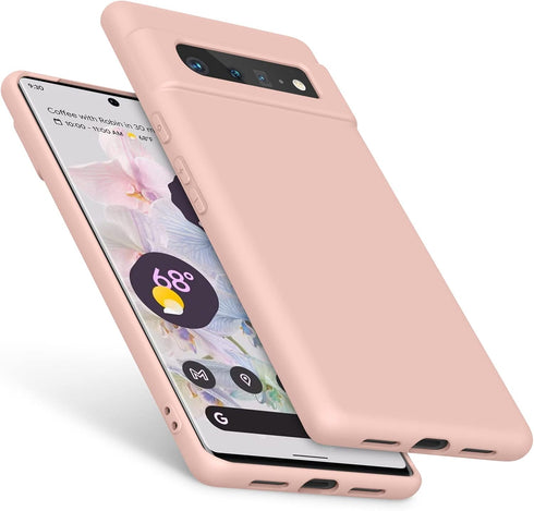 Amzpas TPU Case for Google Pixel 6 Pro, Durable Protective Shockproof Phone Case, Soft Anti-Scratch Smart Phone Cover for Women Men Sand Pink...