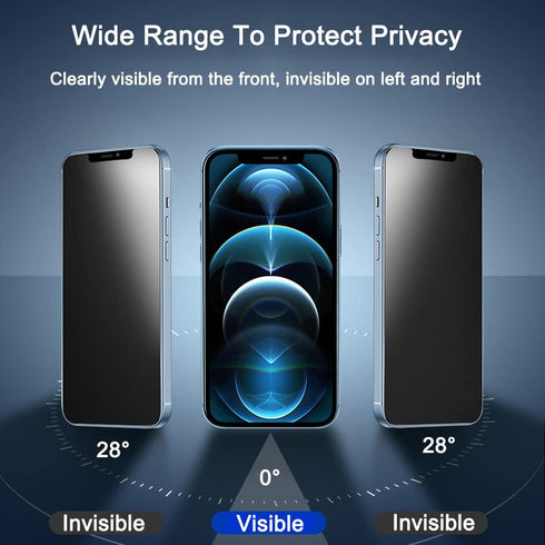 2 Pack Compatible with iPhone 12 Pro Max 6.7" Matte Privacy Screen Protector, Anti-Glare Anti-Spy Scratch Resistant Tempered Glass Film, Anti-Shat...
