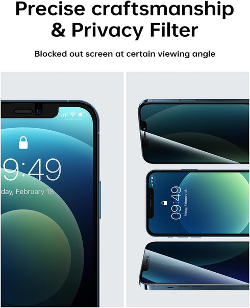 BENKS Privacy Screen Protector Compatible with iPhone 12/iPhone 12 pro 2 Pack Anti Spy Tempered Glass,9H Hardness,Easy-Installation Tool......