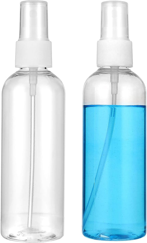 Qianyu 2 Pack Fine Mist Spray Bottles Clear Plastic Empty Refillable Mini Hand Spritzer for Travel Cleaning Gardening Skin Care Makeup Lotion Atom...