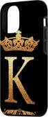 iPhone 13 Pro Crown Phone Case Initial K alphabet mobile cover Letter K Case...