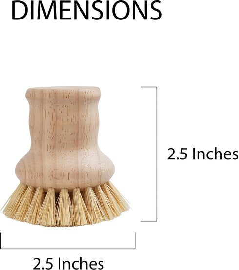 HIC Harold Import Co. Kitchen Natural Bristle Dish Pan Scrub Brush, Non-Scratch Natural Tampico Bristles with Wooden Handle...