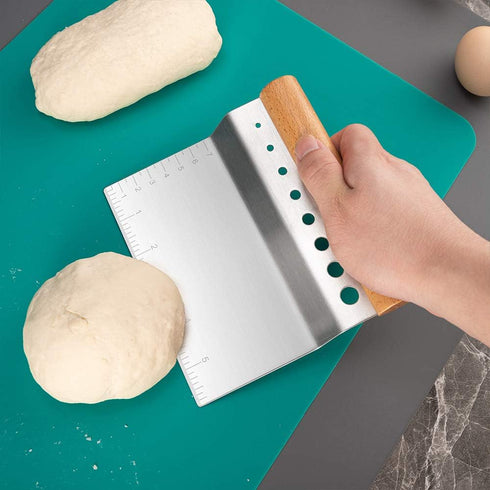 Stainless Steel Pastry Scraper, Dough/Pastry/Bread Bench Scraper/Cutter/Chopper/Pizza Cutter /Stainless Herbal Peeling Machine with Non-Slip Recta...