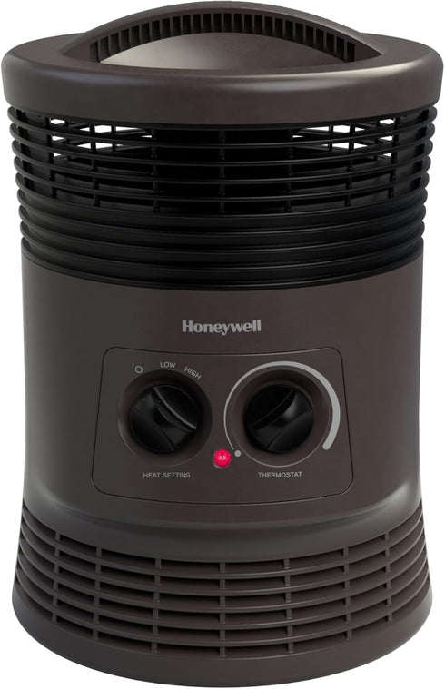 Honeywell HHF360V 360 Degree Surround Fan Forced Heater with Surround Heat Output Charcoal Grey Energy Efficient Portable Heater with Adjustable T...