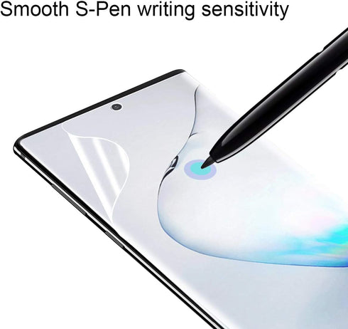 (3 Pack) TPU Screen Protector Compatible for Samsung Galaxy Note 10 High Definition Edge to Edge (Full Coverage) Case Friendly Anti-Scratch Bubble...