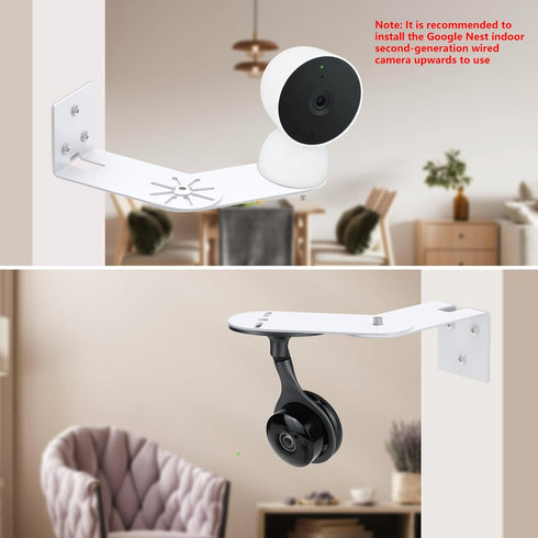 2Pack Metal Corner Wall Mount Compatible with Google Nest Cam Outdoor or Indoor/Battery or Wired-2nd Generation, 300° Rotation Adjustable Bracket ...