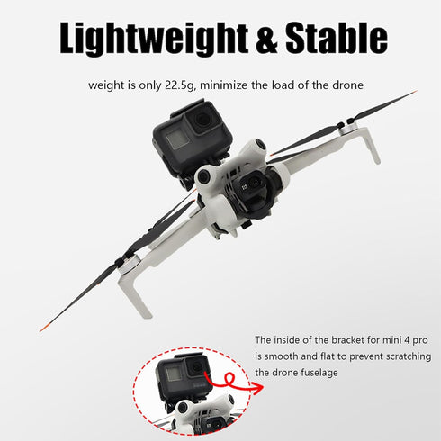 Mini 4 Pro Drone Camera Mount Top Carry Extension Bracket with 1/4 Screw Tripod Mount Adapter Compatible for DJI Mini 4 Pro/Mini 3 Pro/Mini 3 Dron...