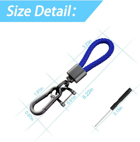 Car Key Acorn Weave Paracode Key Chain Ring, Thick Leather Braid Rope Car Keychain Ring for Men and Women, Suit for All Cars (Blue)...