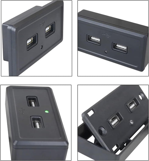 RV USB Outlet, 12V 24V Dual Port USB Car Charger Socket with Indicator Light and Cap, Waterproof Panel Mount Power Outlet for Bus ATV RV Boat Truc...