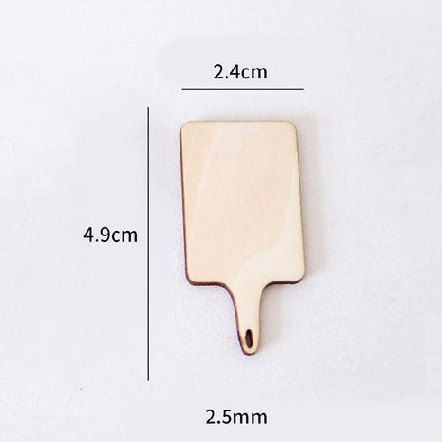 30 Pcs Mini Wooden Cutting Board with Handle,Unfinished Wood Blank Cutting Board, Paddle Chopping Board Small Kitchen Serving Board for Kitchen DI...