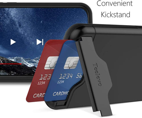 Teelevo Wallet Case for Google Pixel 5, Dual Layer Case with Card Slot Holder and Kickstand for Google Pixel 5 - Black...