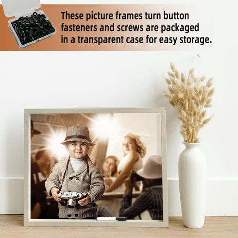 160 Pieces Metal Picture Frames Turn Button Fasteners with 160 Pieces Screws Photo Frame Hanging Hangers for Photos Picture and Drawing Crafts Pos...