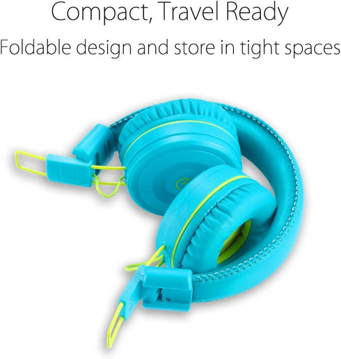 noot products Kids Headphones K22 Foldable Stereo Tangle-Free 5ft Long cord 3.5mm Jack Plug in Wired On-Ear Headset for iPad/Amazon Kindle Fire/Bo...