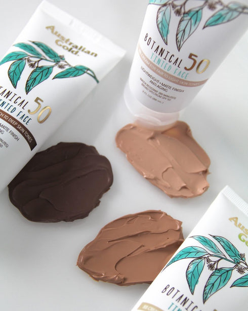 Australian Gold Botanical SPF 50 Tinted Mineral Sunscreen for Face, Non-Chemical BB Cream, Water-Resistant, Matte Finish, For Sensitive Facial Ski...