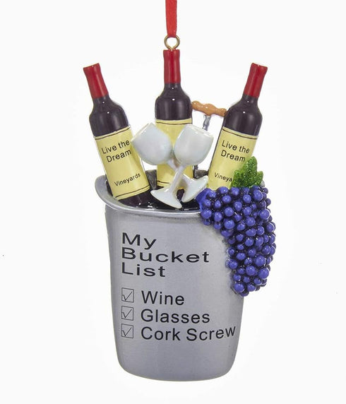 Kurt Adler Wine "My Bucket List" Christmas Ornament...