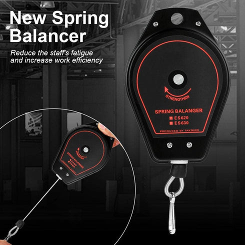 Hanging Retractable Spring Balancer Tool Holder for Air or Power Tool 0.6~2.0kg ES620(Black)...