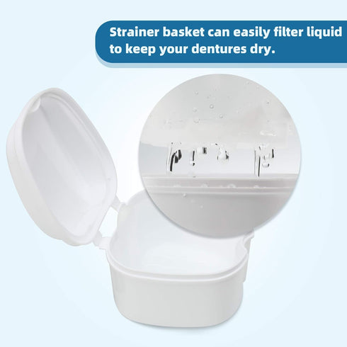 Annhua Dental Orthodontic Retainer Case Cleaning, Denture Cup Holder Case Travel, Denture Retainer Bath Box Storage Soaking Box...