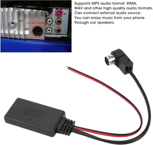 Yctze Bluetooth AUX Cable Adapter Wireless Bluetooth Module Audio Aux Adapter Cable Replacement for Alpine KCA?121B AI?NET CDA?9857 CDA?9886 CDA?1...