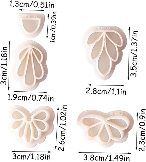 4 Pcs Flowers Shape Polymer Clay Cutters,Floral Petal Polymer Clay Earrings Polymer Clay Molds Clay Cutter Mix Flower Floral Clay Earring Cutters ...