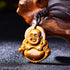 Fuqimanman2020 Amulet Tiger Eye Stone Laughing Buddha Pendant Necklace Lucky Talisman Protection Natural Healing Carved Gemstone for Women Men Wea...
