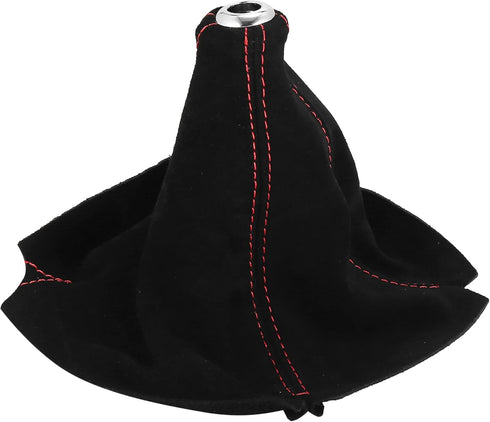 Car Shift Boot Cover Universal Gear Shift Knob Boot Dust Cover Suede Black with Red Line...