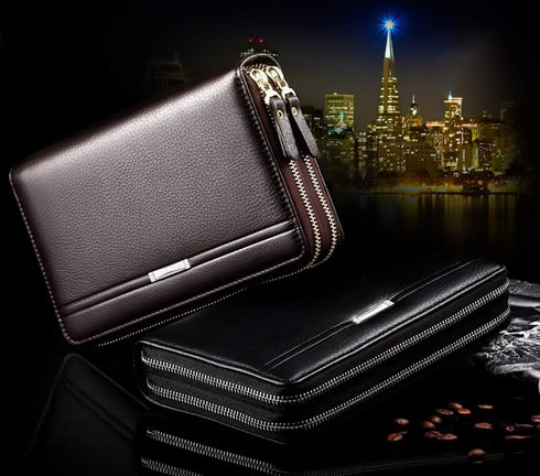 Mens Wallet Long Purse Leather Clutch Large Business Handbag Phone Card Holder Case Gift for Men Father Son Husband Boyfriend...