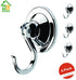 Suction Cup Hooks, Powerful Vacuum Wreath Hangers for Glass Door or Window, Set of 4, Silver Chrome...