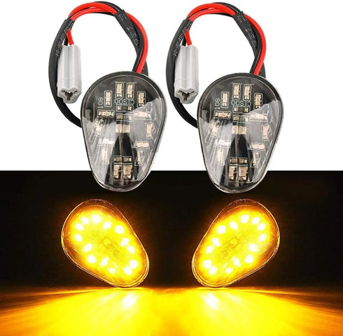 2 PCS Amber LED Turn Signal Indicator Light Lamp Flush Mount For Yamaha YZF R1 R3 R6 R6S FZ6 FZ1 FZ Fazer FZ6R FZ07 FZ8 FZ09 TMAX MT-07 MT-09 Smok...