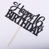 PALASASA Black Glitter Happy 16th Birthday cake topper - 16 Anniversary Party Decoration (16th)...