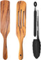 Wooden Spatulas & clip set Mixing, Reaching Bottom of Jar, Dough Whisk Spurtles Kitchen Tools Wooden Kitchen Utensils for NonStick Cookware wooden...