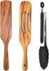 Wooden Spatulas & clip set Mixing, Reaching Bottom of Jar, Dough Whisk Spurtles Kitchen Tools Wooden Kitchen Utensils for NonStick Cookware wooden...
