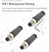 3 Pcs M8 Connector 4 Pin Male Straight Plastic Shell Aviation Plug Screw-Joint for Cable Unshielded, Field Assembly Wireable Connector IP67 Indust...