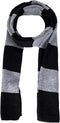 Fashion Long Shawl Winter Thick Warm Wrap Scarf Polyester Fiber Soft Black Gray Stripes for Adult Women Men Unisex...
