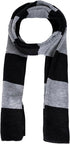 Fashion Long Shawl Winter Thick Warm Wrap Scarf Polyester Fiber Soft Black Gray Stripes for Adult Women Men Unisex...