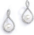 Mariell Pearl Drop Earrings with Cubic Zirconia Crystals For Brides, Weddings, Mother's Day Jewelry Gift...
