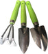 Mini Kids Garden Tool Set for Toddler with Trowel, Cultivator, Transplanter 3 Piece Mental Hand Tools (Green)...