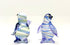 2 Penguins Tiny Figurines Hand Blown Color Glass Art Animals Collectible Gift Home Décor (Blue Green)...