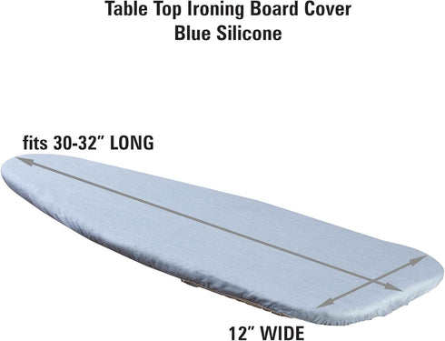 Household Essentials Tabletop Ironing Board Cover and Pad | Fits 30"-32" x 12" Boards | Silicone-Coated, One-Piece Cover with Bungee Cord Fit | Re...