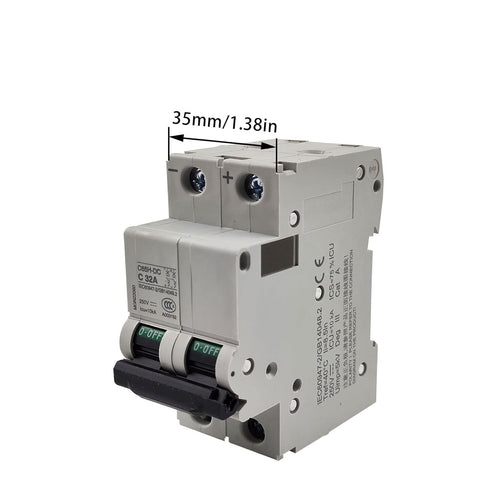 2P 250V Low Voltage DC Miniature Circuit Breaker for Solar Panels Grid System Din Rail Mount Breaker DC Circuit Amp C65H-DC (32A)...