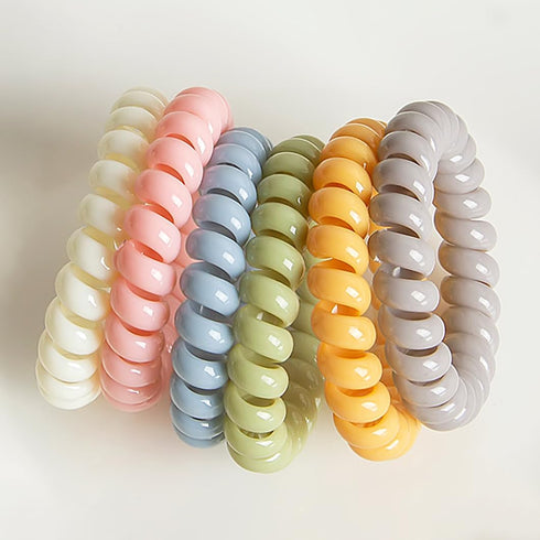 Spiral Hair Ties 20 Pieces Traceless No Crease Coil Hair Ties No Damage Phone Cord Hair Ties Elastics Hair Coils Plastic Hair Bands Spiral Bracele...