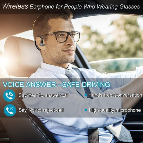 Wireless Earpiece Voice Command Wireless Headset Noise Cancelling Wireless Headset in-Ear Headphone Business Earphones Compatible with Android iOS...