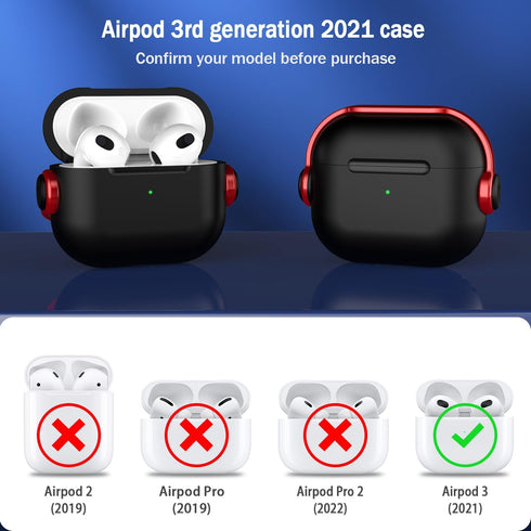 R-fun Airpods 3rd Generation Case with Secure Lock, Music Headset Earphone Protective Case Cover with Cleaning Kit Compatible with Apple Airpods 3...