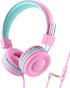 iClever Kids Headphones with Microphone for School - 85dB/94dB Volume Control, Wired Headphones for Kids Girls Boys, Adjustable Foldable On-Ear He...