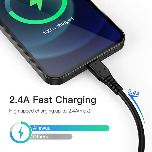 6ft iPhone Charger 5Pack,Lightning Cable 6 Foot, Long Charging Cord 6 feet Compatible with Apple iPhone 11/Pro/Max/SE/X/XS Max/XR/8/8 Plus/iPad/iP...