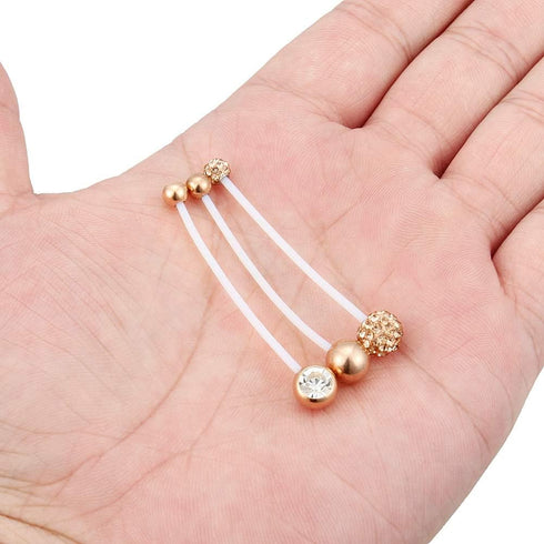 Hoeudjo 14G 1 1/2 Inch CZ Sports Pregnancy Maternity Flexible Bioplast Long Belly Button Rings Navel Retainer Body Piercing Set of 3...