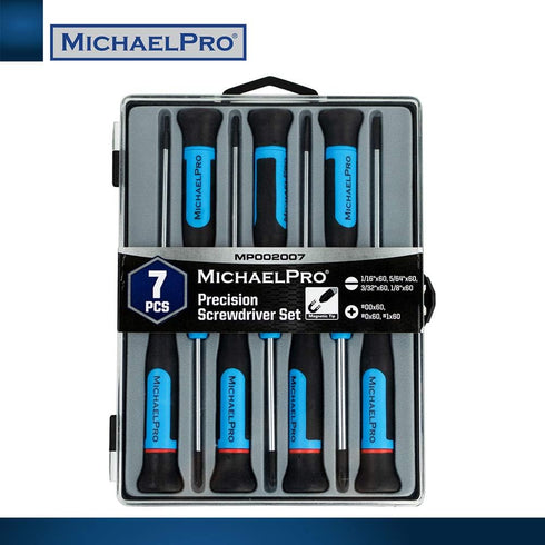 MichaelPro MP002007 7-Pieces Precision Screwdriver Set, Repair Tool Kit with Comfortable Non-Slip Grip for Electronics, Eyeglasses, Jewelry and Wa...