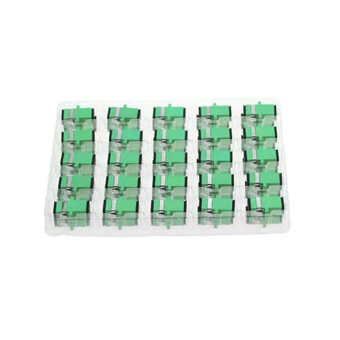 50PC Fiber Optical Coupler Green SC Singlemode Fiber Optic Adapter, SC Female to SC Female APC Single Mode Fiber Optical Coupler, Network Internet...