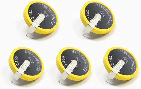 EEMB 5PCS LIR2450 Rechargeable Battery 120mah 3.7V Lithium-ion Coin Button Cell Batteries with Solder Tabs...